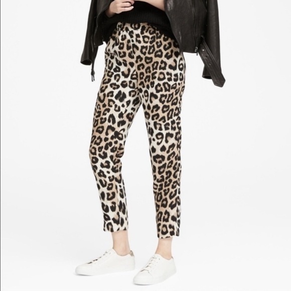 Banana Republic Hayden Leopard Pull‎ On Pants Small - Picture 1 of 10